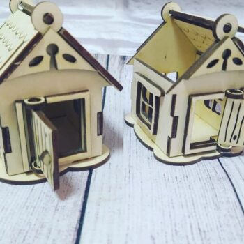 Intra απο ξύλο plywood 3mm-4mm πάχος – Μικρή διακόσμηση ζαχαρωτών σπιτιών για Χριστουγεννιάτικο ξύλο 15x15 cm INTRAVECTRY-MY559061 - Image 1