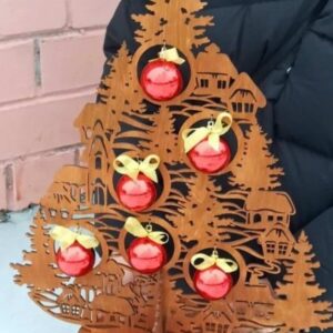 Intra απο ξύλο plywood 3mm-4mm πάχος – Χριστουγεννιάτικο Δέντρο με Χώρο για Μπάλες Πουά ξύλο 4mm 15x20 cm INTRAVECTRY-MY549755