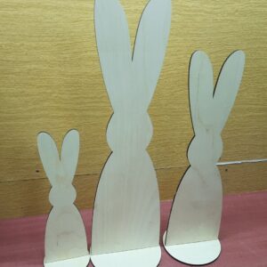 Intra απο ξύλο plywood 3mm-4mm πάχος – Πρότυπο ξύλινο πασχαλινό λαγουδάκι χειροτεχνίας 3 διαφορετικών μεγεθών 12x15 cm INTRAVECTRY-MY547981