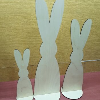 Intra απο ξύλο plywood 3mm-4mm πάχος – Πρότυπο ξύλινο πασχαλινό λαγουδάκι χειροτεχνίας 3 διαφορετικών μεγεθών 20x20 cm INTRAVECTRY-MY556241 - Image 1