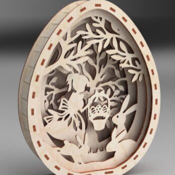 Intra απο ξύλο plywood 3mm-4mm πάχος – ξύλο Ξύλινο Πασχαλινό Αυγό 25x25 cm INTRAVECTRY-MY557955 - Image 1