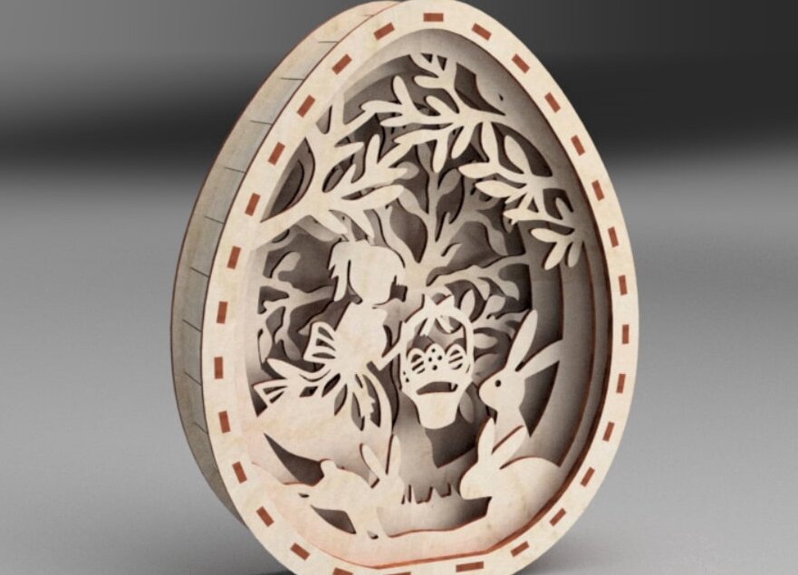 Intra απο ξύλο plywood 3mm-4mm πάχος – ξύλο Ξύλινο Πασχαλινό Αυγό 20x20 cm INTRAVECTRY-MY556560
