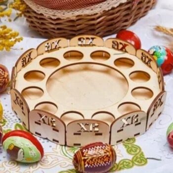 Intra απο ξύλο plywood 3mm-4mm πάχος – Ξύλινη θήκη πασχαλινών αυγών 4mm Στρογγυλή λίμα δίσκου 12x15 cm INTRAVECTRY-MY547996 - Image 1