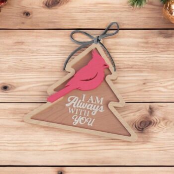 Intra απο ξύλο plywood 3mm-4mm πάχος – Καρδινάλιος Χριστουγεννιάτικο στολίδι 12x15 cm INTRAVECTRY-MY559935 - Image 1