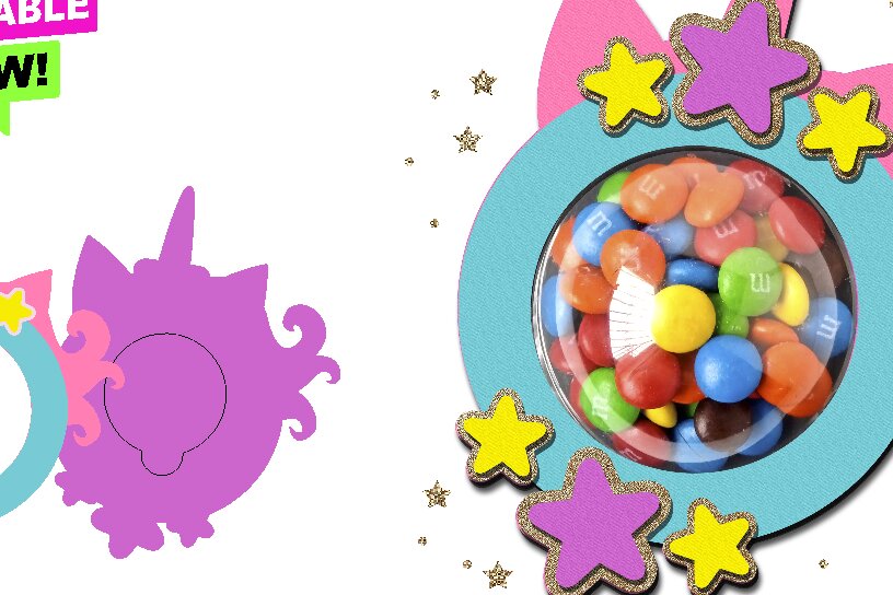 Intra απο ξύλο plywood 3mm-4mm πάχος – Καραμέλα Μονόκερος Δίασταση  20x20 cm INTRAFABR-100402383