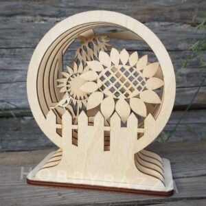 Intra απο ξύλο plywood 3mm-4mm πάχος – ξύλο με στρώσεις Sunflower Snow Globe 15x15 cm INTRAVECTRY-MY548635