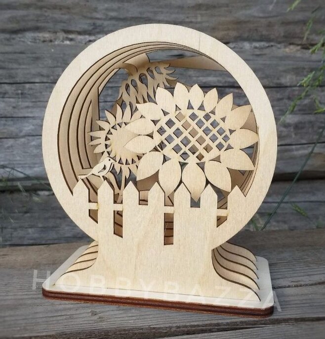 Intra απο ξύλο plywood 3mm-4mm πάχος – ξύλο με στρώσεις Sunflower Snow Globe 35x40 cm INTRAVECTRY-MY557139