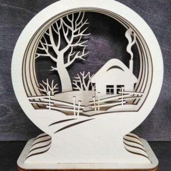 Intra απο ξύλο plywood 3mm-4mm πάχος – ξύλο πολλαπλών στρώσεων Winter Night Light Lamp 50x60 cm INTRAVECTRY-MY554946 - Image 2