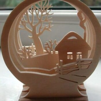 Intra απο ξύλο plywood 3mm-4mm πάχος – ξύλο πολλαπλών στρώσεων Winter Night Light Lamp 50x60 cm INTRAVECTRY-MY554946 - Image 3