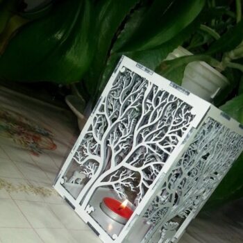 Intra απο ξύλο plywood 3mm-4mm πάχος – Ξύλινο Κηροπήγιο Δέντρο και Φανάρι Ζώου Φανάρι DXF 30x30 cm INTRAVECTRY-MY549651 - Image 1