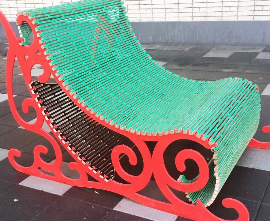 Intra απο ξύλο plywood 3mm-4mm πάχος – Καρέκλα έλκηθρου Living 12mm Λίμα Santa Sleigh 40x40 cm INTRAVECTRY-MY558085