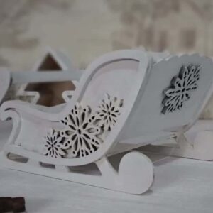 Intra απο ξύλο plywood 3mm-4mm πάχος – Ξύλινη λίμα για έλκηθρο με νιφάδα χιονιού 25x30 cm INTRAVECTRY-MY555866