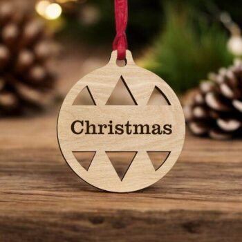 Intra απο ξύλο plywood 3mm-4mm πάχος – Προσαρμοσμένο χριστουγεννιάτικο στολίδι 25x25 cm INTRAVECTRY-MY549082 - Image 1
