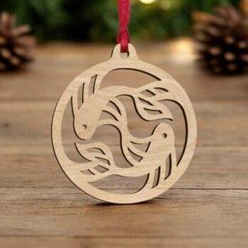 Intra απο ξύλο plywood 3mm-4mm πάχος – Στολίδι ψαριού Γιν Γιανγκ 15x20 cm INTRAVECTRY-MY549084 - Image 1