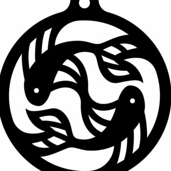 Intra απο ξύλο plywood 3mm-4mm πάχος – Στολίδι ψαριού Γιν Γιανγκ 15x20 cm INTRAVECTRY-MY549084 - Image 3