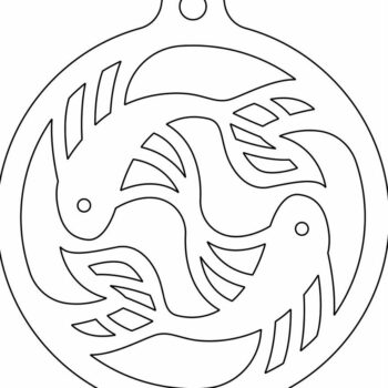 Intra απο ξύλο plywood 3mm-4mm πάχος – Στολίδι ψαριού Γιν Γιανγκ 15x20 cm INTRAVECTRY-MY549084 - Image 4