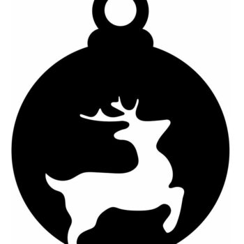 Intra απο ξύλο plywood 3mm-4mm πάχος – Χριστουγεννιάτικη μπάλα αποκοπής ελαφιού 30x35 cm INTRAVECTRY-MY549087 - Image 3