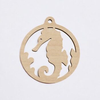 Intra απο ξύλο plywood 3mm-4mm πάχος – Χριστουγεννιάτικο στολίδι Ιππόκαμπος 45x50 cm INTRAVECTRY-MY549092 - Image 1