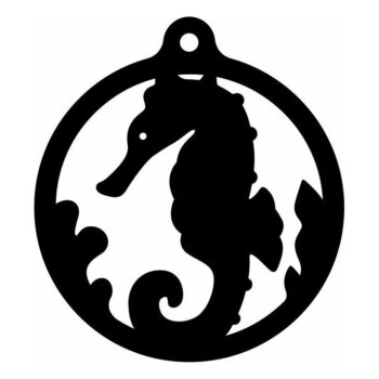 Intra απο ξύλο plywood 3mm-4mm πάχος – Χριστουγεννιάτικο στολίδι Ιππόκαμπος 45x50 cm INTRAVECTRY-MY549092 - Image 2