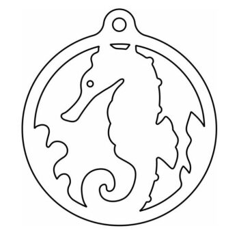 Intra απο ξύλο plywood 3mm-4mm πάχος – Χριστουγεννιάτικο στολίδι Ιππόκαμπος 45x50 cm INTRAVECTRY-MY549092 - Image 3