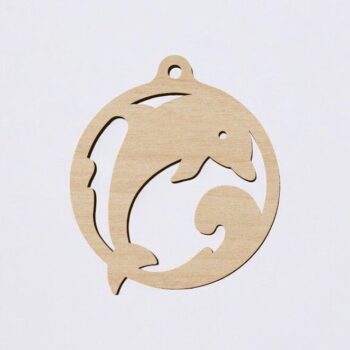 Intra απο ξύλο plywood 3mm-4mm πάχος – Στολίδι για το χριστουγεννιάτικο δέντρο Dolphin Bauble 30x30 cm INTRAVECTRY-MY549093 - Image 2