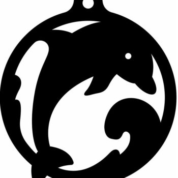 Intra απο ξύλο plywood 3mm-4mm πάχος – Στολίδι για το χριστουγεννιάτικο δέντρο Dolphin Bauble 30x30 cm INTRAVECTRY-MY549093 - Image 3