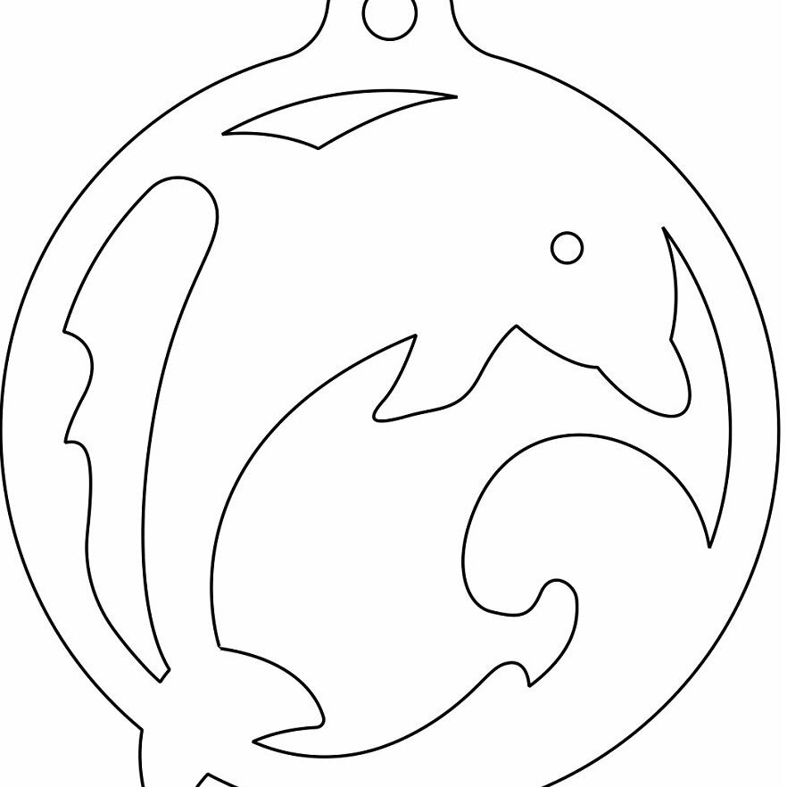 Intra απο ξύλο plywood 3mm-4mm πάχος – Στολίδι για το χριστουγεννιάτικο δέντρο Dolphin Bauble 30x30 cm INTRAVECTRY-MY549093 - Image 4