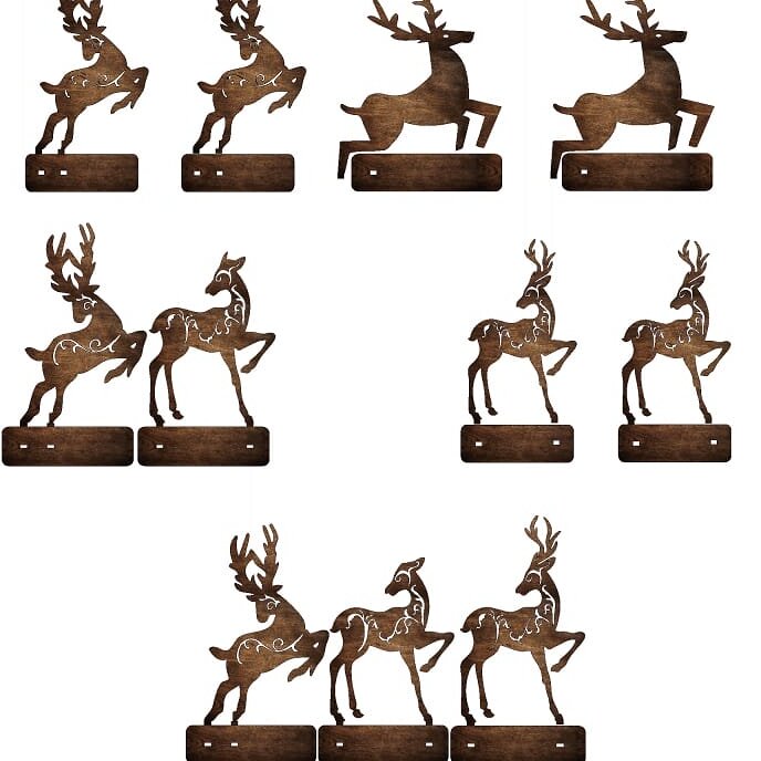 Intra απο ξύλο plywood 3mm-4mm πάχος – ξύλο διακόσμησης συλλογής Xmas Reindeer on Stand 25x25 cm INTRAVECTRY-MY555064