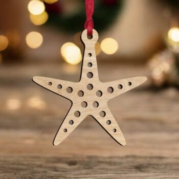 Intra απο ξύλο plywood 3mm-4mm πάχος – Στολίδι αστερίας 45x50 cm INTRAVECTRY-MY550066 - Image 1