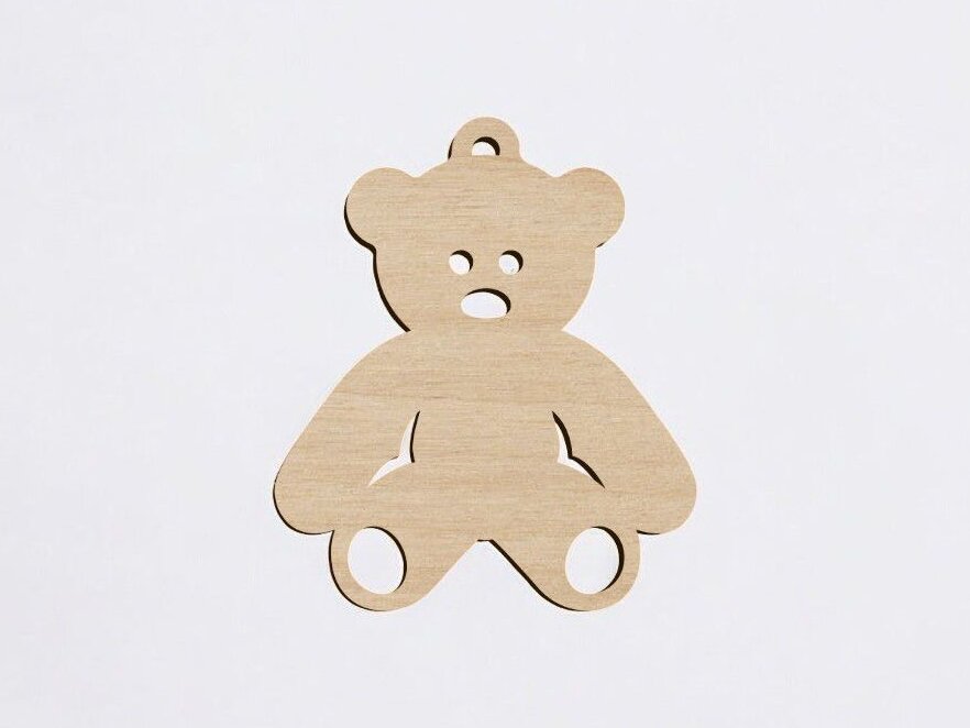 Intra απο ξύλο plywood 3mm-4mm πάχος – Στολίδι αρκουδάκι 25x30 cm INTRAVECTRY-MY550067