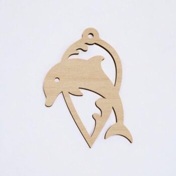 Intra απο ξύλο plywood 3mm-4mm πάχος – Στολίδι από ξύλο δελφινιού 35x40 cm INTRAVECTRY-MY550068 - Image 1