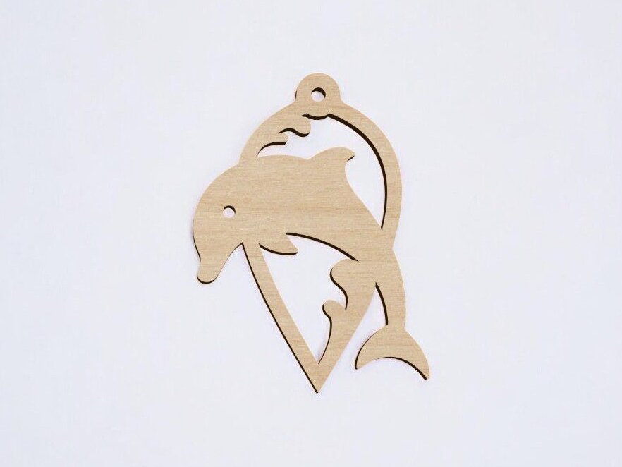 Intra απο ξύλο plywood 3mm-4mm πάχος – Στολίδι από ξύλο δελφινιού 35x40 cm INTRAVECTRY-MY550068