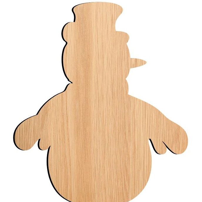 Intra απο ξύλο plywood 3mm-4mm πάχος – Ημιτελές ξύλο σχήματος αποκοπής χιονάνθρωπος 35x40 cm INTRAVECTRY-MY550424