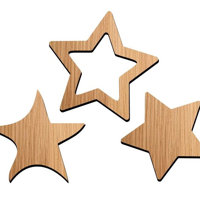 Intra απο ξύλο plywood 3mm-4mm πάχος – ξύλο Star Cutout Shapes for Crafts 50x60 cm INTRAVECTRY-MY550426