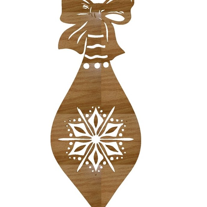 Intra απο ξύλο plywood 3mm-4mm πάχος – ξύλο Xmas Teardrop Bauble 20x20 cm INTRAVECTRY-MY555067