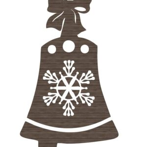 Intra απο ξύλο plywood 3mm-4mm πάχος – Χριστουγεννιάτικο δέντρο καμπάνα με ξύλο μπιχλιμπίδι με φιόγκο 20x25 cm INTRAVECTRY-MY555068