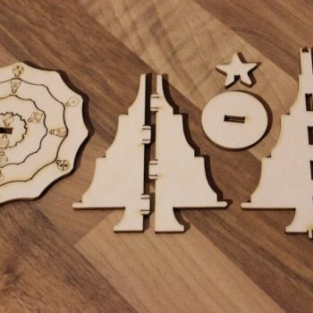 Intra απο ξύλο plywood 3mm-4mm πάχος – Μίνι ξύλο Desktop Xmas Tree Decor 45x50 cm INTRAVECTRY-MY554713 - Image 2