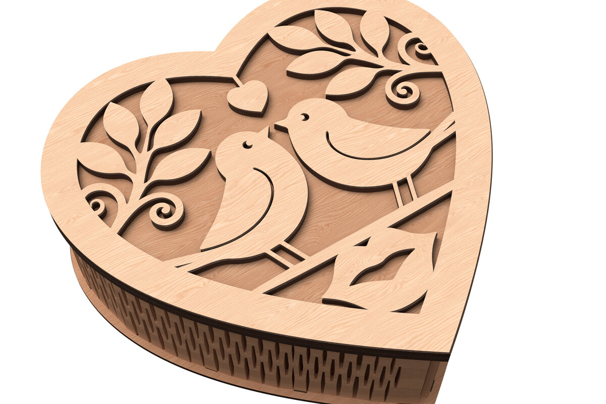 Intra απο ξύλο plywood 3mm-4mm πάχος – Valentine Heart Shaped Bird Box Δίασταση  20x20 cm INTRAFABR-113117630