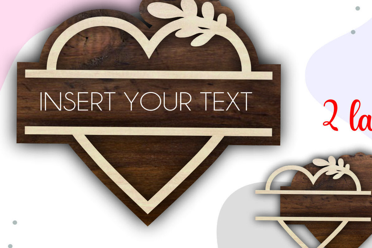 Intra απο ξύλο plywood 3mm-4mm πάχος – Valentine Heart Split Frame Δίασταση  45x45 cm INTRAFABR-57010263