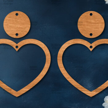 Intra απο ξύλο plywood 3mm-4mm πάχος – Σκουλαρίκια καρδιών του Αγίου Βαλεντίνου Δίασταση  5x5 cm INTRAFABR-113921509 - Image 1