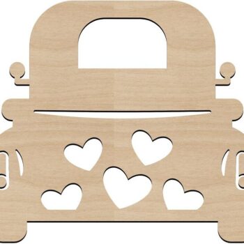 Intra απο ξύλο plywood 3mm-4mm πάχος – ξύλο Ξύλινων κομματιών για την Ημέρα του Αγίου Βαλεντίνου Pickup Truck 15x15 cm INTRAVECTRY-MY560541 - Image 1
