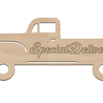 Intra απο ξύλο plywood 3mm-4mm πάχος – Φορτηγό Ξύλινης Αποκοπής Ειδικής Παράδοσης Φάρμας για Φάκελο διακόσμησης Αγίου Βαλεντίνου 12x15 cm INTRAVECTRY-MY560545 - Image 1