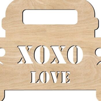 Intra απο ξύλο plywood 3mm-4mm πάχος – Βαλεντίνος XOXO Truck Wood Cutout Door Hanger File 25x25 cm INTRAVECTRY-MY551147 - Image 1