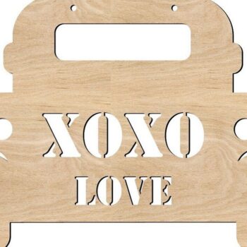 Intra απο ξύλο plywood 3mm-4mm πάχος – Βαλεντίνος XOXO Truck Wood Cutout Door Hanger File 25x25 cm INTRAVECTRY-MY551147 - Image 2