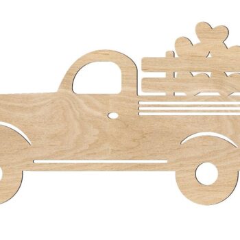 Intra απο ξύλο plywood 3mm-4mm πάχος – ξύλο σχήματος αποκοπής ξύλου καρδιών Pickup Truck 12x15 cm INTRAVECTRY-MY561320 - Image 1