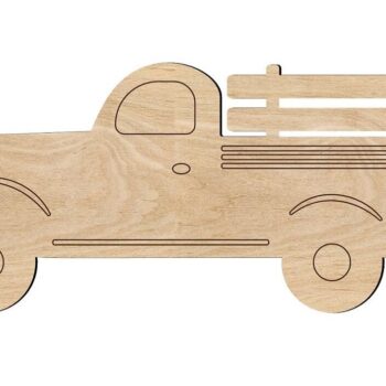Intra απο ξύλο plywood 3mm-4mm πάχος – Χαραγμένο ξύλο Pick Up Truck Wood Shape 25x30 cm INTRAVECTRY-MY561321 - Image 1