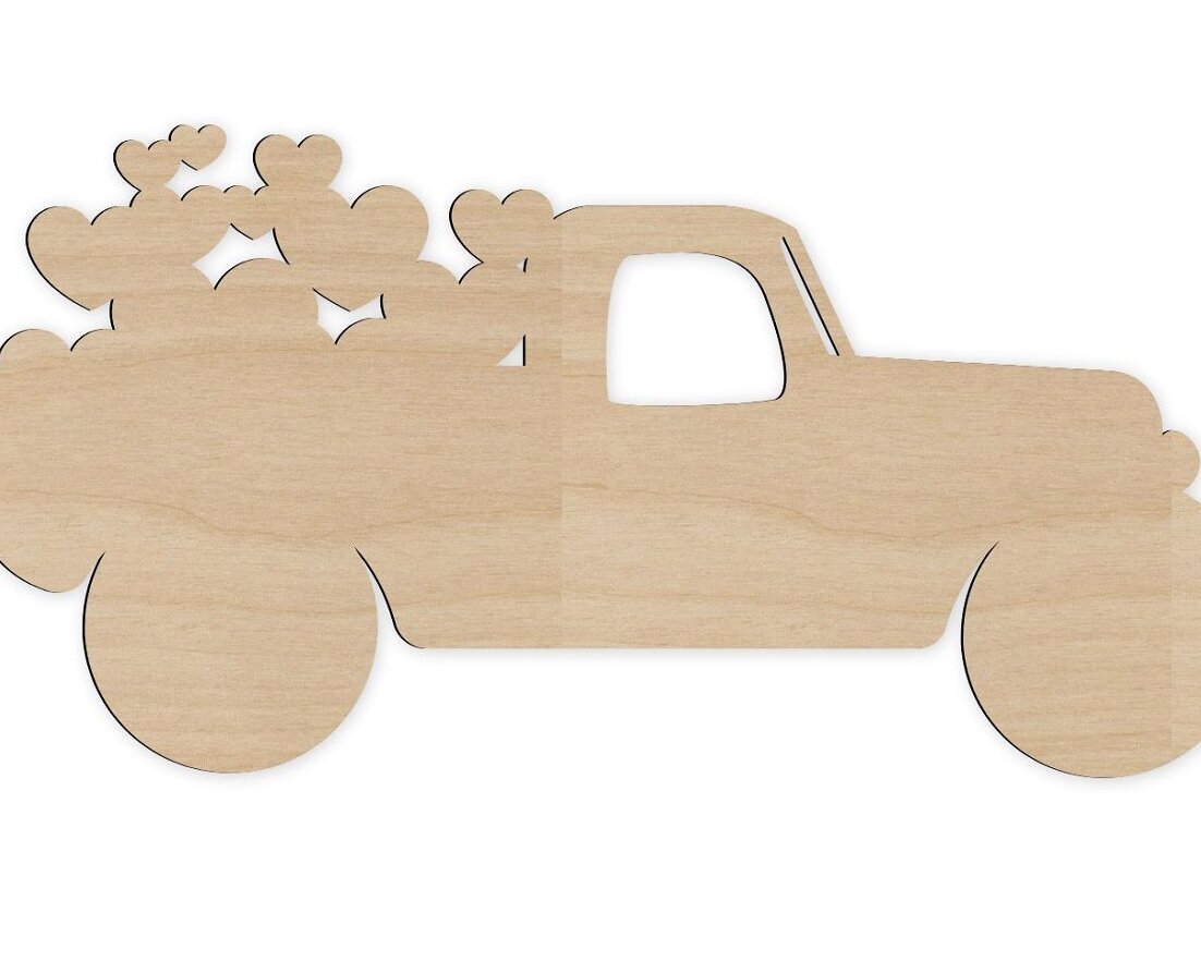 Intra απο ξύλο plywood 3mm-4mm πάχος – Loads of Love Heart Truck Wood Craft File 30x30 cm INTRAVECTRY-MY561335