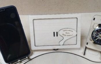 Intra απο ξύλο plywood 3mm-4mm πάχος – Σταθμός σύνδεσης για τηλέφωνο με ξύλο κορνίζας 10x10 cm INTRAVECTRY-MY555182 - Image 2