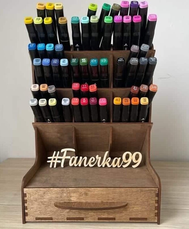 Intra απο ξύλο plywood 3mm-4mm πάχος – Ξύλινη Μολυβοθήκη Επιτραπέζιου Μολύβι πολλαπλών λειτουργιών με Συρταριέρα 25x30 cm INTRAVECTRY-MY559443