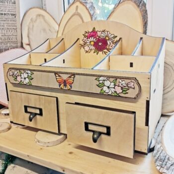 Intra απο ξύλο plywood 3mm-4mm πάχος – Ξύλινη οργάνωση μακιγιάζ με ξύλο συρταριών 20x25 cm INTRAVECTRY-MY556105 - Image 1